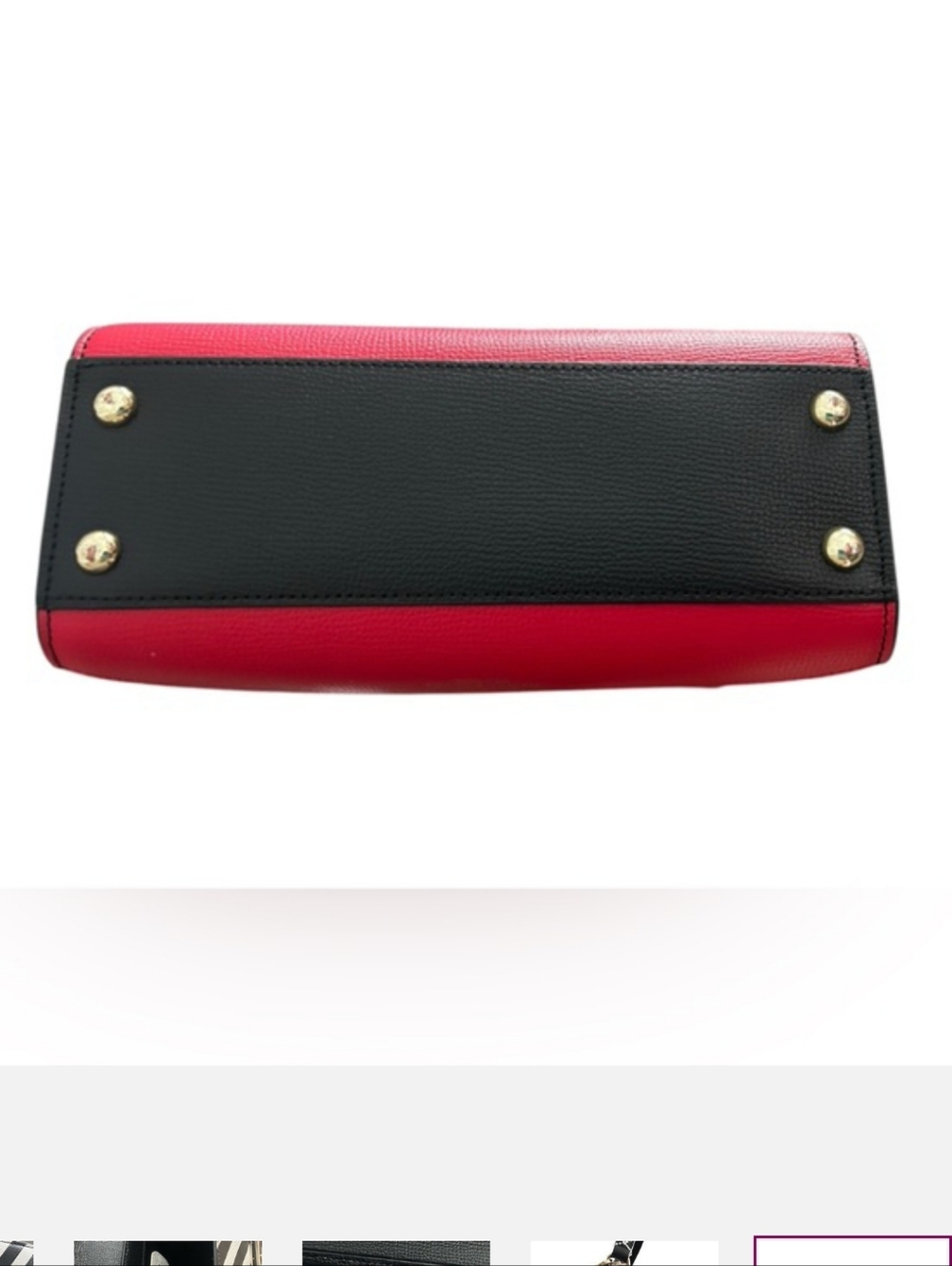 henri bendel Uptown Black, Pink & Red Striped Colorblock Satchel - Picture 7 of 8